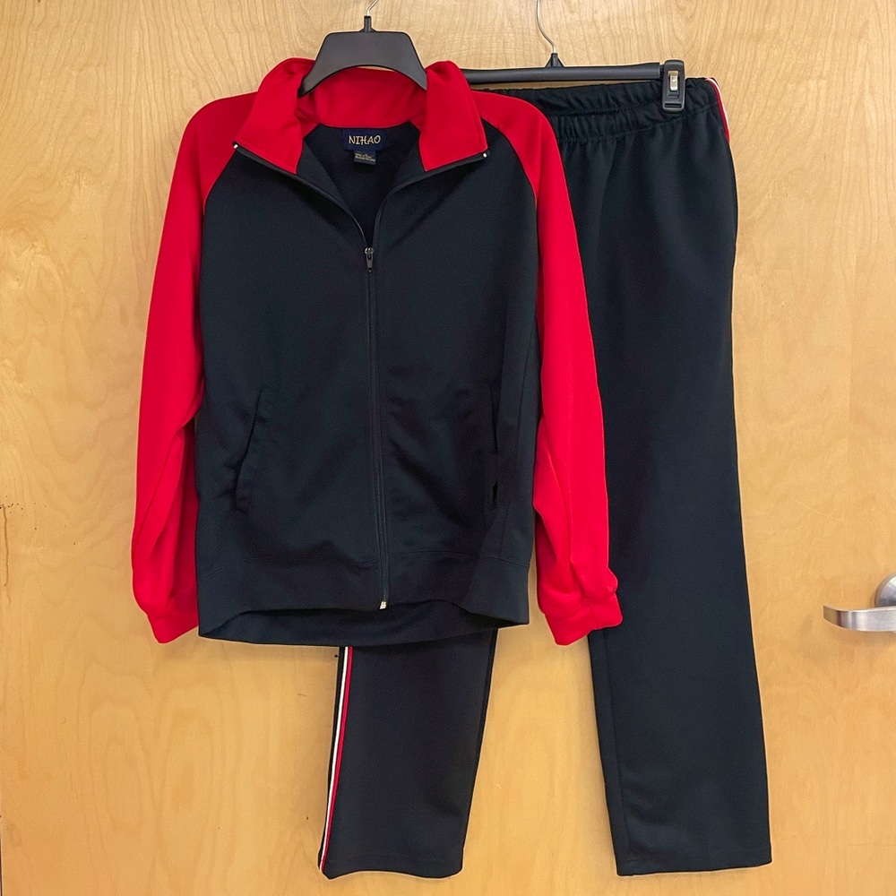 Nihaio 2 piece Red and Black jogging suit M
